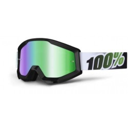 Brýle MX/DH 100% STRATA Black Lime - zelená zrcadlová skla